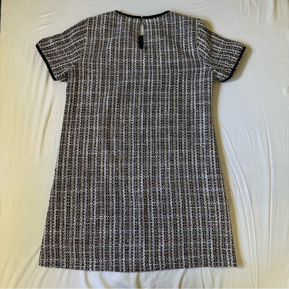 CeCe Black Tweed Mini Dress Sz 12 Dark Academia, preppy, workwear, Blair Waldorf - Picture 6 of 10